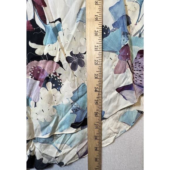 PHILLIP LIM Purple Scrapbook Floral Print Blouse with‎ Hidden Zipper Size 4 - Picture 6 of 9